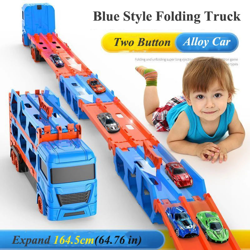 Large Car Transporter Truck Folding Track Racing Vehicle