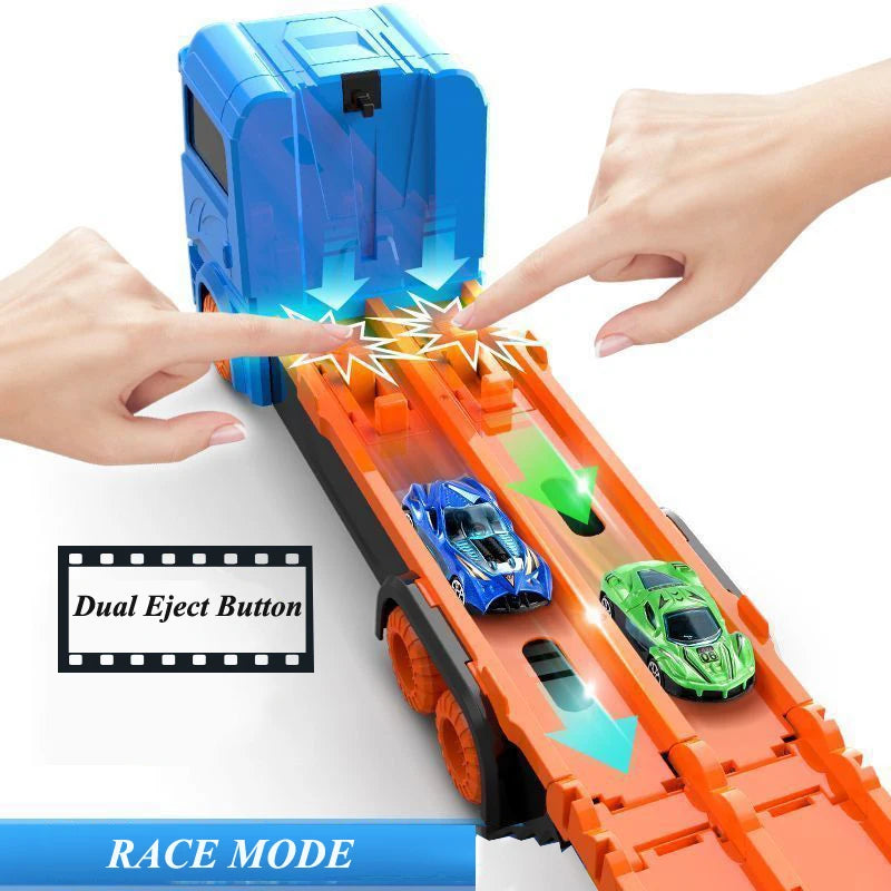 Large Car Transporter Truck Folding Track Racing Vehicle