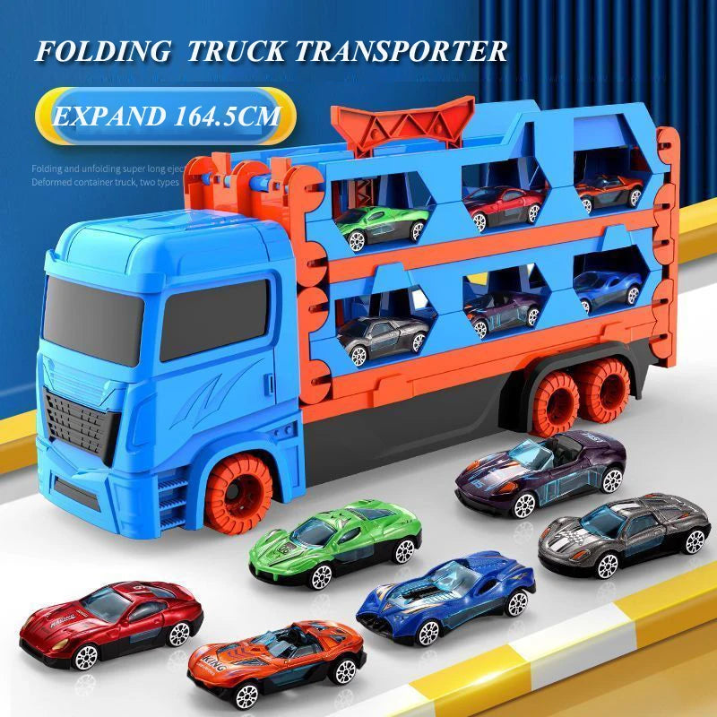 Large Car Transporter Truck Folding Track Racing Vehicle